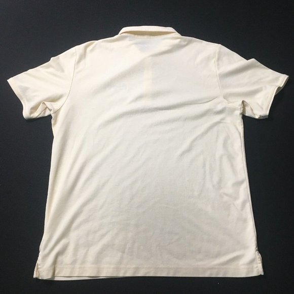 Travis Mathew Polo Shirt Mens Large yellow beige Golf McCarthy ranch embroidered - Picture 6 of 8